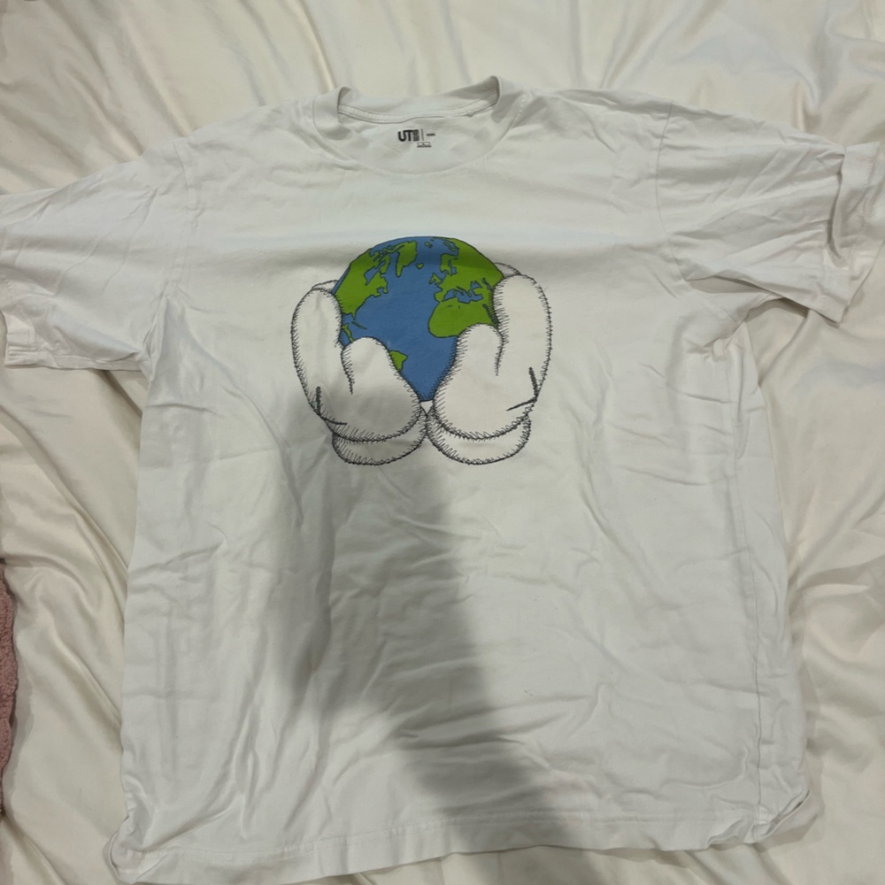 KAWS White T-Shirt with Earth Design
